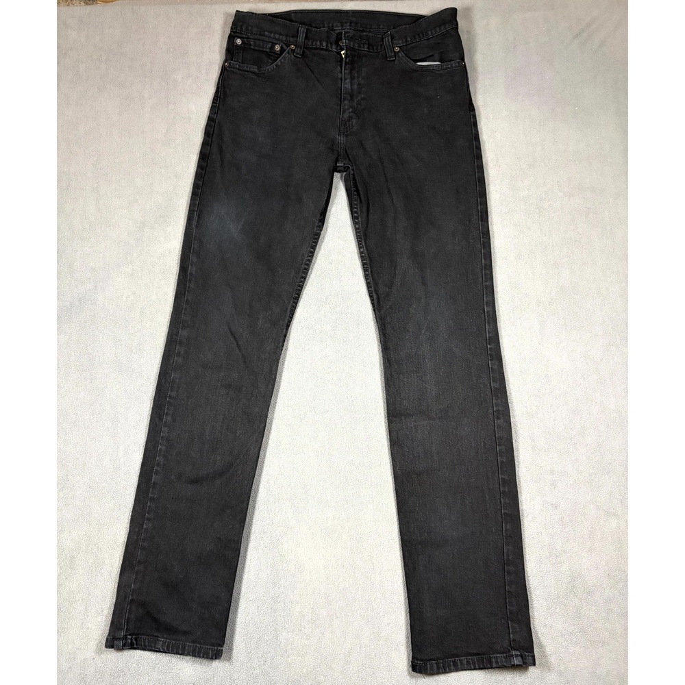 Levi's Jeans Mens 33x34 Black Denim Dark Wash Red Tab Straight Grunge Streetwear